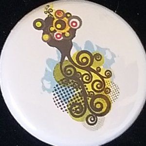 NWT Artsy Swirly Peacock-Like Design Pin 1"